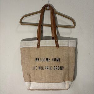 Apolis Global Citizen Burlap Market Tote Bag Santa Monica California USA Cottage